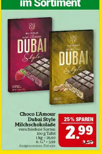 Marktkauf Choco l'amour dubai style milchschokolade Angebot