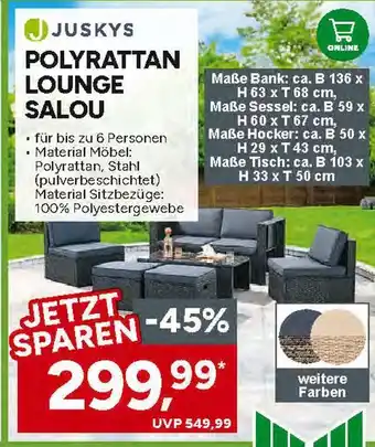 Marktkauf Juskys polyrattan lounge salou Angebot