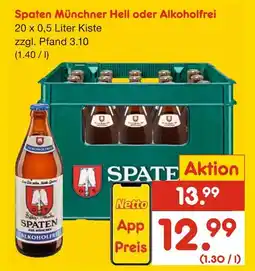 Netto Marken-Discount Spaten münchner hell oder alkoholfrei Angebot