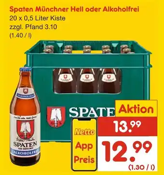 Netto Marken-Discount Spaten münchner hell oder alkoholfrei Angebot