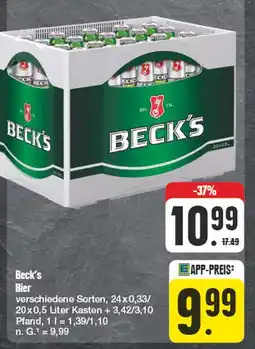 Edeka Beck's bier Angebot