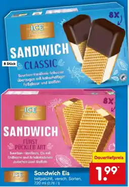 Netto Marken-Discount Ice fantasies sandwich eis Angebot