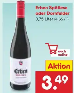 Netto Marken-Discount Erben erben spätlese oder dornfelder Angebot
