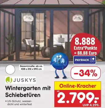 Netto Marken-Discount Juskys wintergarten mit schiebetüren Angebot