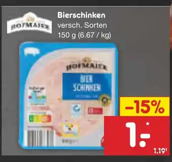 Netto Marken-Discount Hofmaier bierschinken Angebot