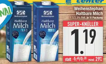 E-Center Weihenstephan Haltbare Milch Angebot