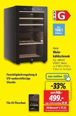Lidl Haier Weinkühlschrank Angebot