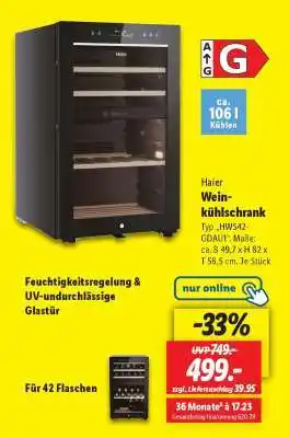 Lidl Haier Weinkühlschrank Angebot