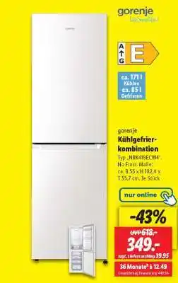 Lidl Gorenje Kühlgefrierkombination Angebot