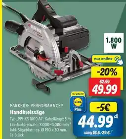 Lidl PARKSIDE PERFORMANCE Handkreissäge Angebot