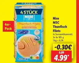 Lidl Nixe MSC Thunfisch Filets Angebot
