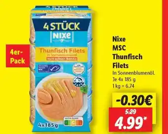 Lidl Nixe MSC Thunfisch Filets Angebot