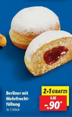 Lidl Berliner mit Mehrfruchtfüllung Angebot
