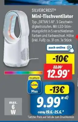Lidl SILVERCREST Mini-Tischventilator Angebot
