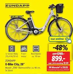 Lidl ZÜNDAPP E-Bike City, 28 Angebot