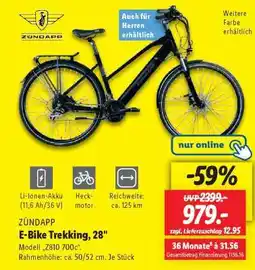 Lidl ZÜNDAPP E-Bike Trekking, 28 Angebot