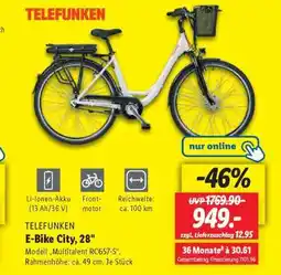 Lidl TELEFUNKEN E-Bike City, 28 Angebot
