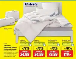 Lidl Balette 3-Kammer-Kopfkissen/Daunen-Kassettenbettdecke Angebot