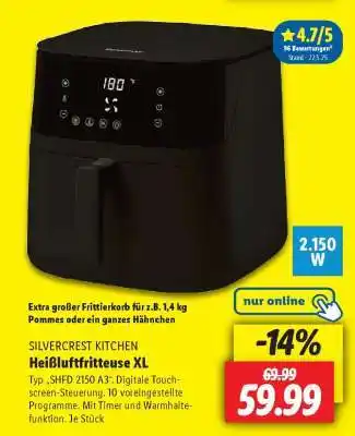 Lidl Heißluftfritteuse XL Angebot