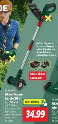 Lidl PARKSIDE Akku-Fugenbürste 20 V Angebot