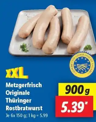 Lidl Metzgerfrisch Originale Thüringer Rostbratwurst Angebot