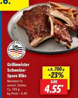 Lidl Grillmeister Schweine-Spare Ribs Angebot