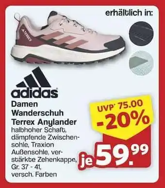 Famila Nord Ost adidas Damen Wanderschuh Terrex Anylander Angebot