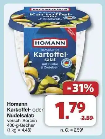 Famila Nord Ost Homann Kartoffel- oder Nudelsalat Angebot