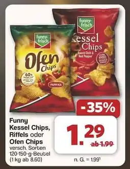 Famila Nord Ost Funny Kessel Chips, Riffels oder Ofen Chips Angebot