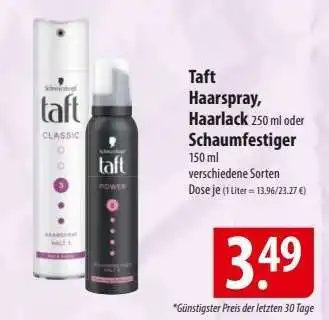 Famila Nord Ost taft Haarspray, Haarlack oder Schaumfestiger Angebot