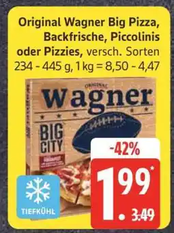 Edeka Original Wagner Big Pizza, Backfrische, Piccolinis oder Pizzies Angebot