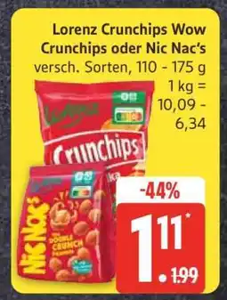 Edeka Lorenz Crunchips Wow, Crunchips oder Nic Nac's Angebot