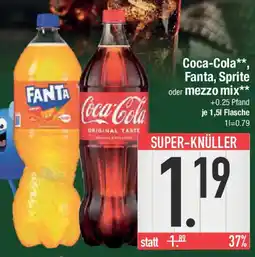 E-Center Coca-Cola, Fanta, Sprite oder mezzo mix Angebot