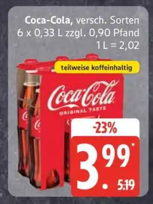 Edeka Coca Cola versch . Sorten Angebot