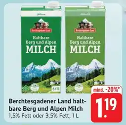 Edeka Berchtesgadener Land Haltbare Berg- und Alpen-Milch Angebot