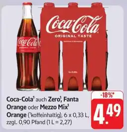 Edeka Coca-Cola, Zero, Fanta Orange, Mezzo Mix Angebot