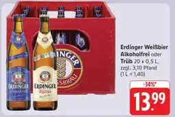 Edeka Erdinger Weißbier Alkoholfrei oder Trüb Angebot