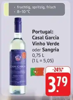 Edeka Casal Garcia Vinho Verde oder Sangria Angebot