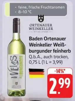 Edeka Baden Ortenauer Weinkeller Weißburgunder feinherb Angebot