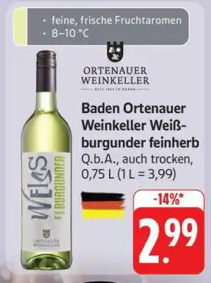 Edeka Baden Ortenauer Weinkeller Weißburgunder feinherb Angebot
