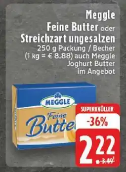 Edeka Meggle Feine Butter oder Streichzart ungesalzen Angebot
