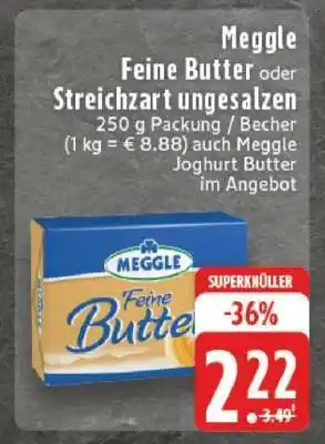 Edeka Meggle Feine Butter oder Streichzart ungesalzen Angebot
