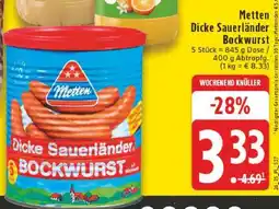 Edeka METTEN Dicke Sauerländer Bockwurst Angebot
