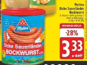 Edeka METTEN Dicke Sauerländer Bockwurst Angebot