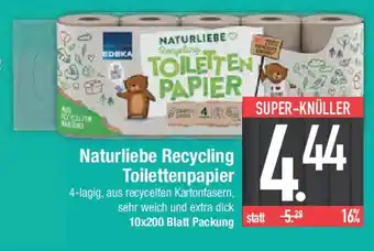 E-Center Naturliebe Recycling Toilettenpapier Angebot