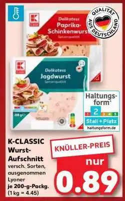 Kaufland K-CLASSIC Wurst- Aufschnitt Angebot