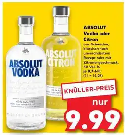 Kaufland ABSOLUT Vodka oder Citron Angebot