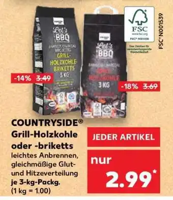 Kaufland COUNTRYSIDE Grill-Holzkohle oder -briketts Angebot