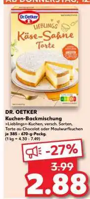 Kaufland DR. OETKER Kuchen- Backmischung Angebot