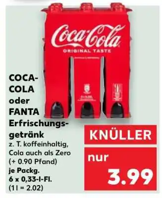 Kaufland COCA-COLA oder FANTA Erfrischungsgetränk Angebot